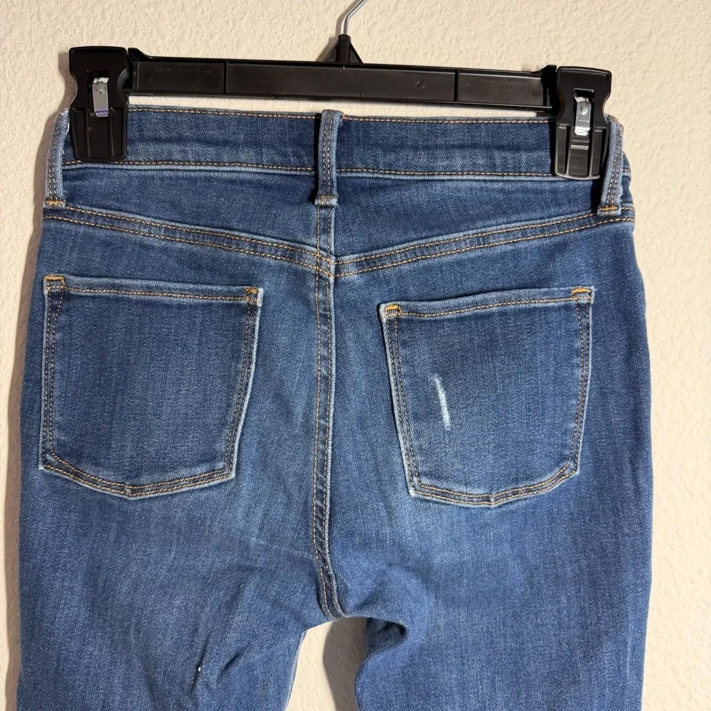 Old Navy Ballerina Jegging Jeans Girls 14 Blue Denim Dark Wash Distressed Skinny